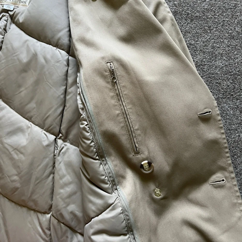 Vintage Double Breasted Belted Trench Coat Mens 44R Removable Down Puffer Lining